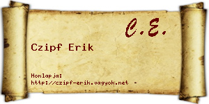 Czipf Erik névjegykártya